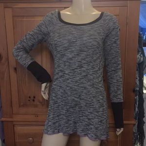 Free People Cotton Tunic Sweater Deep Plunge Back